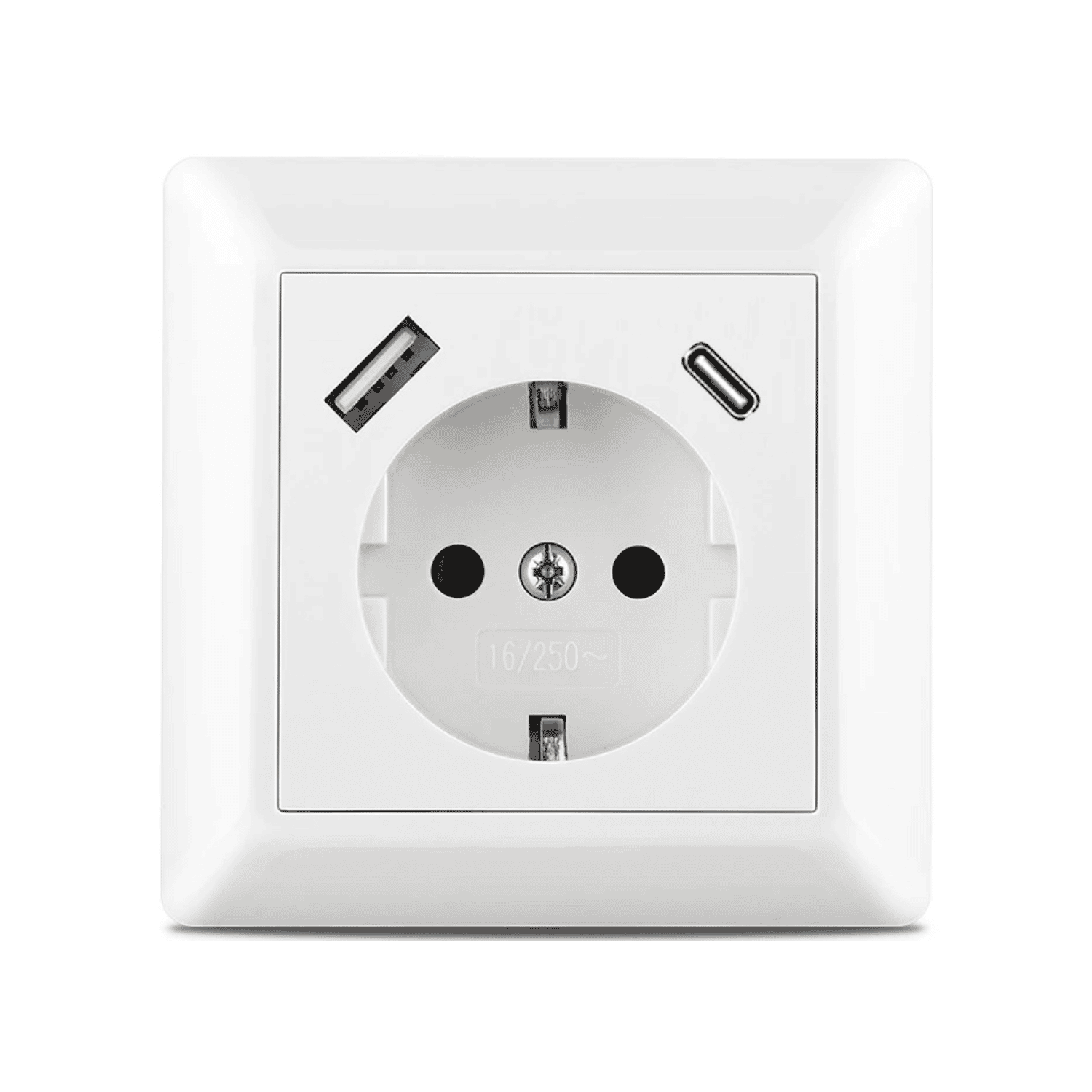 Steckdose mit USB weiss