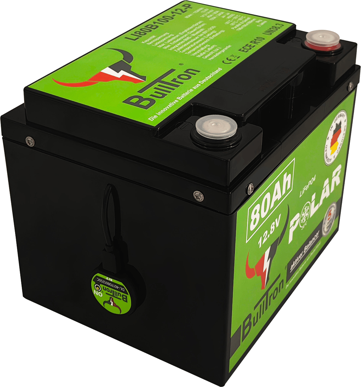 80Ah 12V Polar front top left