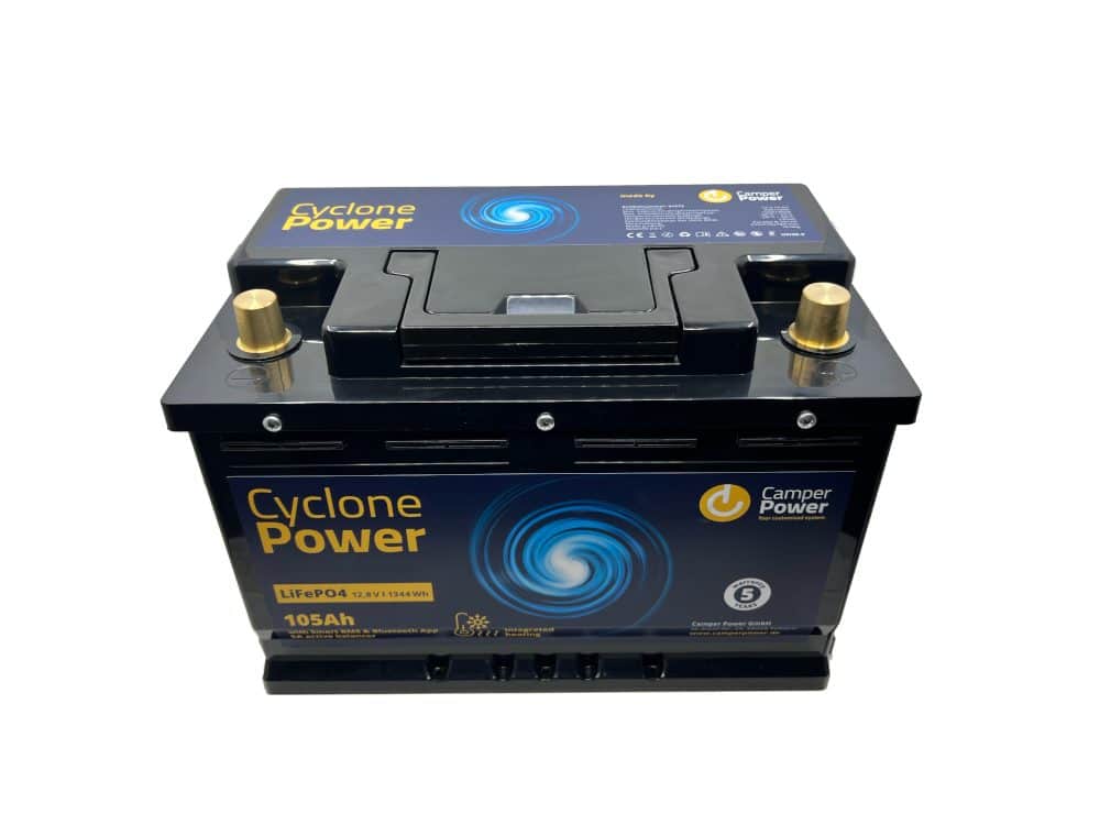 CyclonePower LiFePO4 105Ah Batterie im Wohnmobil eingebaut