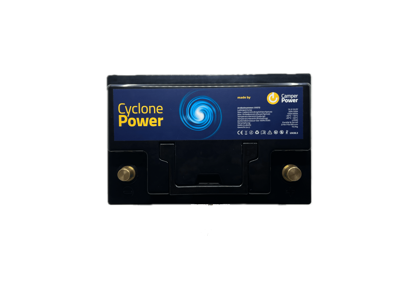 CyclonePower LiFePO4 105Ah – Abmessungen und Anschlüsse