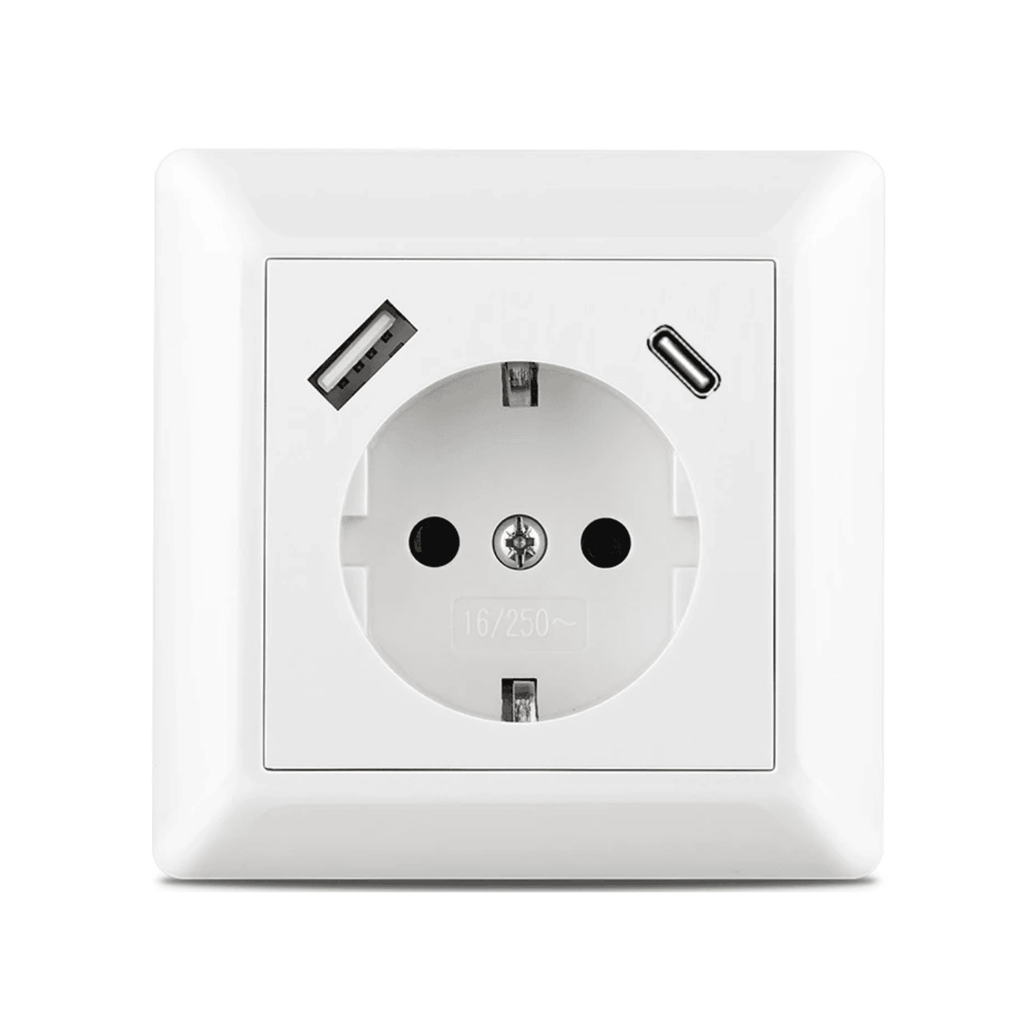 Steckdose mit USB weiss