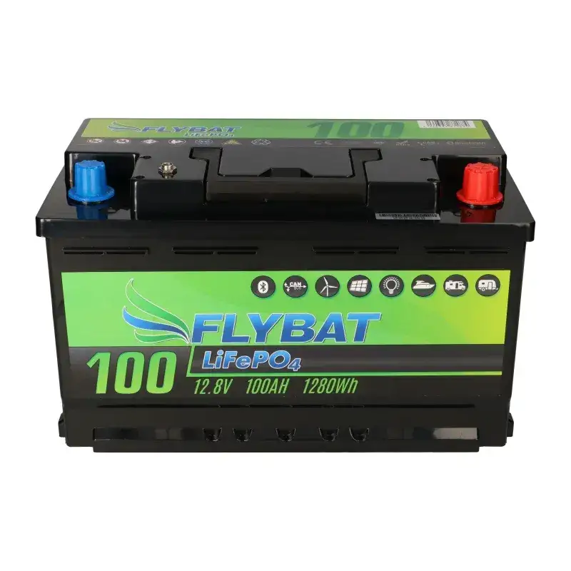 FLYBAT LiFePO4 Versorgungsbatterie- Solarakku 12,8 V 100Ah DIN inkl. Bluetooth und CanBus