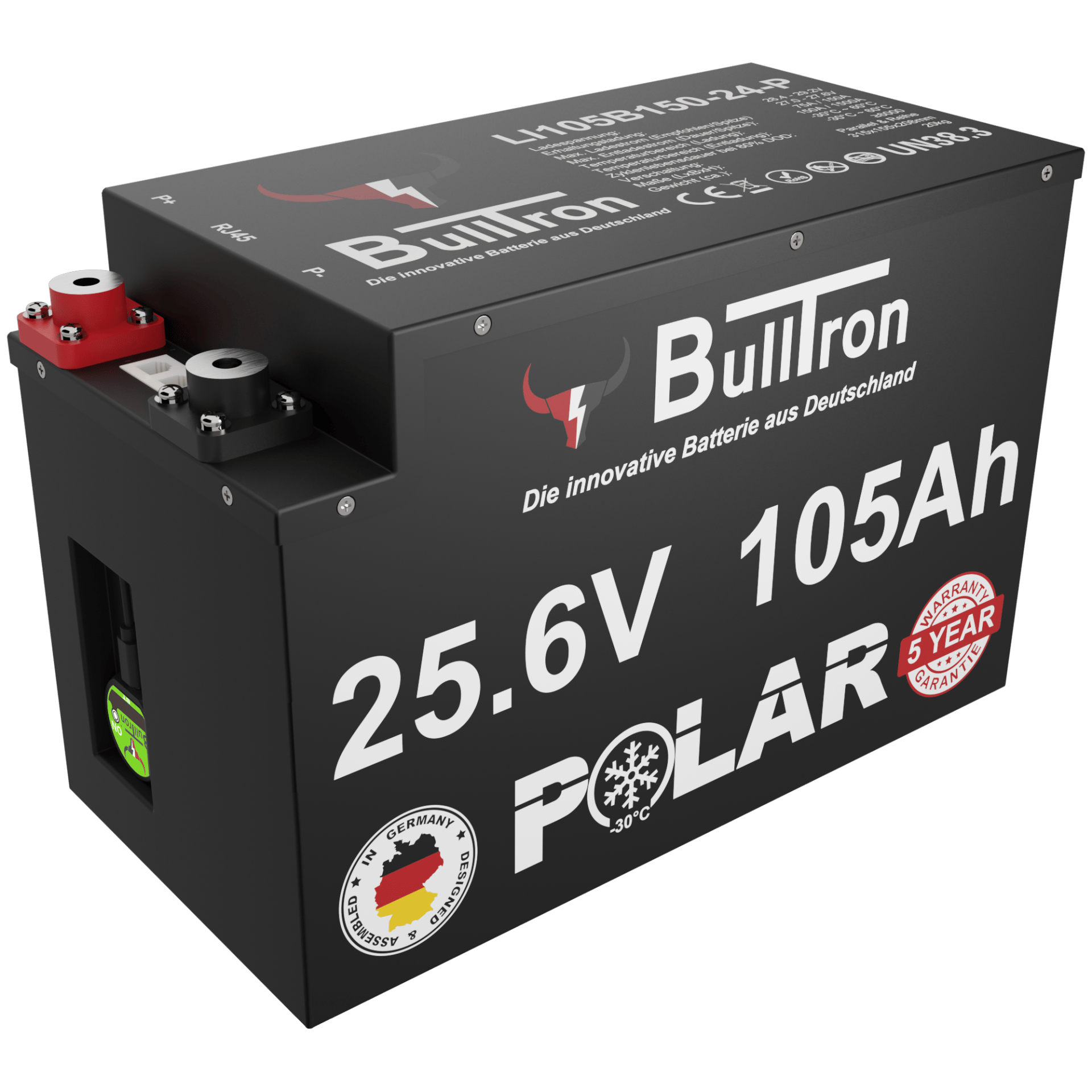 105Ah Bulltron Polar LiFePO4 25.6V Akku mit Smart BMS, Bluetooth App und Heizung