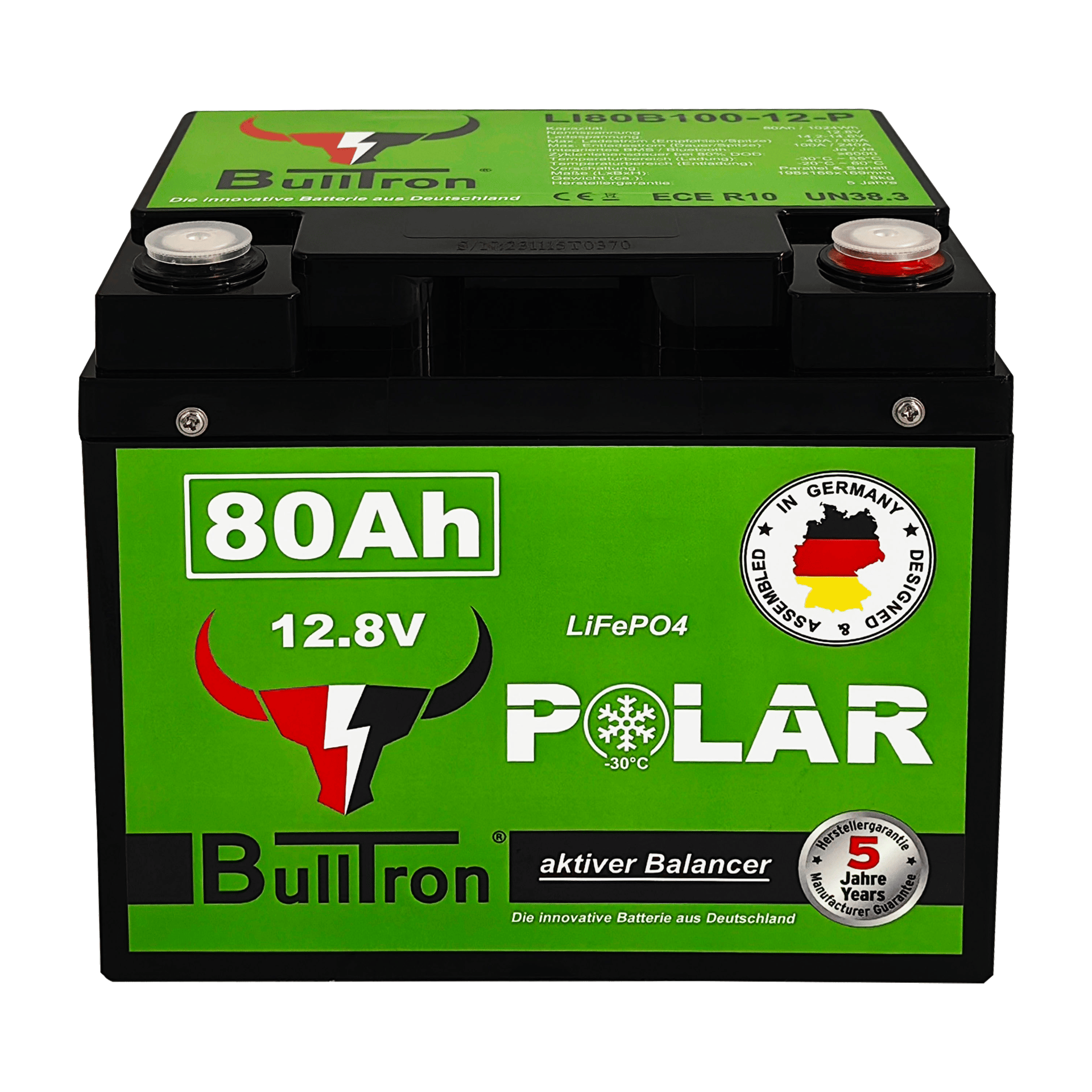 BullTron POLAR LifePo4 12,8 Volt 80Ah mit BMS, Bluetooth App und Heizung