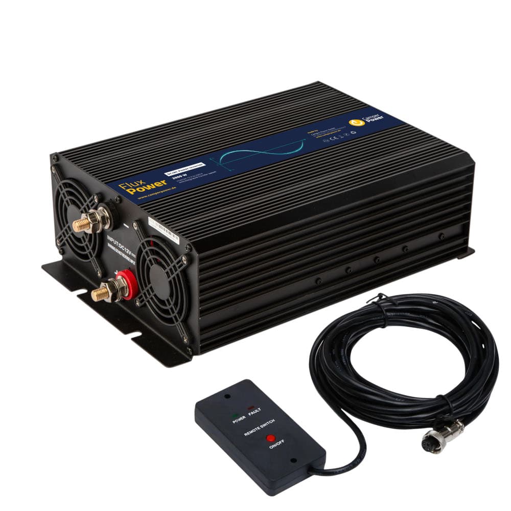 Flux Power Wechselrichter 2000 Watt mit integriertem Netzvorrangschalter und Fernbedienung