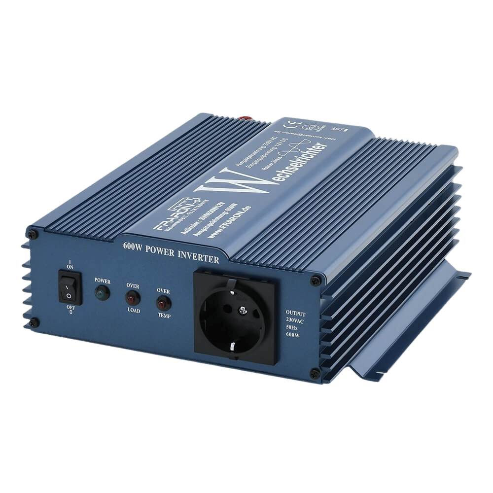 Fraron Wechselrichter reiner Sinus 650 Watt 12V mit FI-Schalter