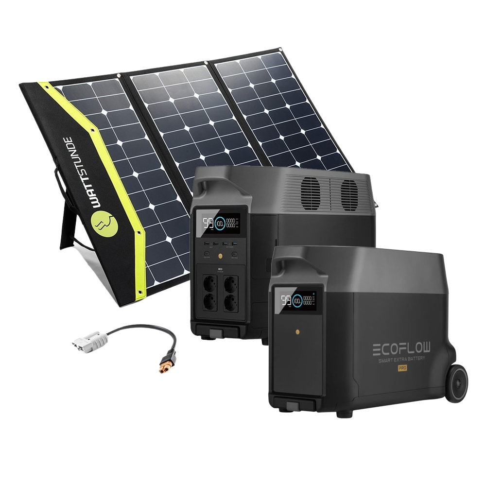 EcoFlow DELTA PRO Powerstation Bundle 2x3,6 kWh mit WATTSTUNDE® SunFolder+  Solartasche 340 W - CamperPower